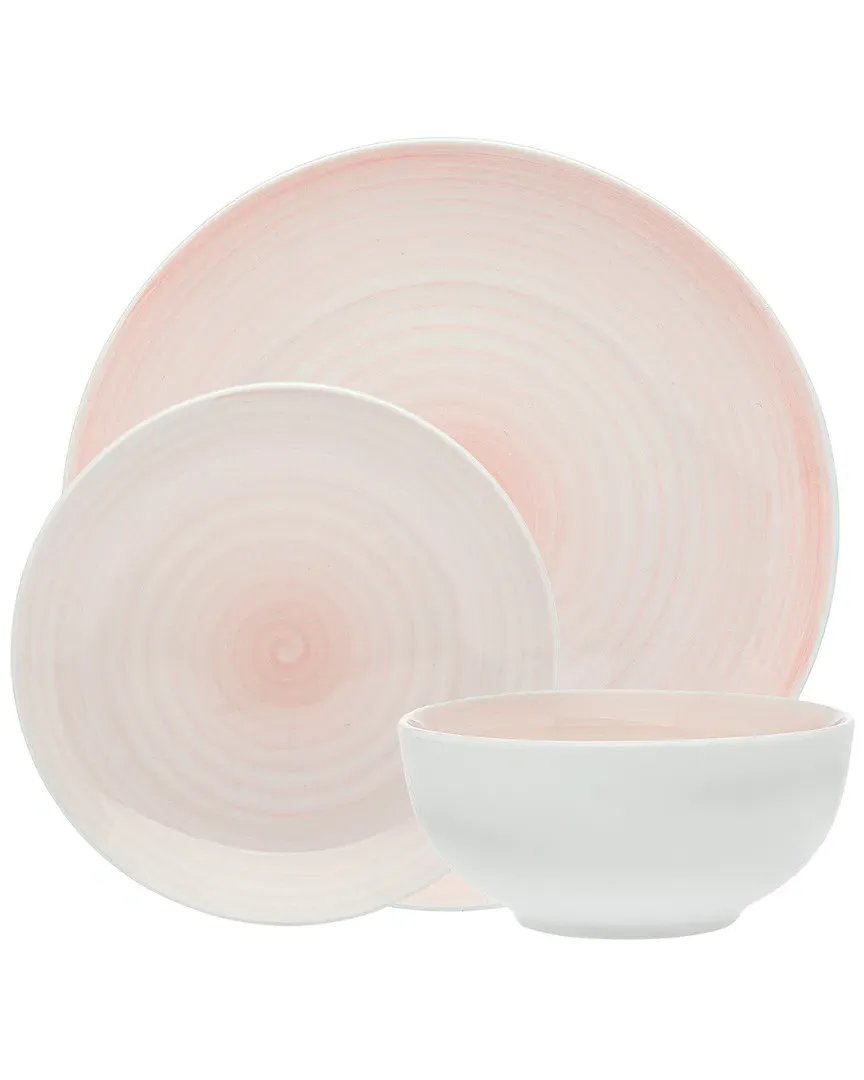 Spiral 12-Piece Dinnerware Set - Pink image