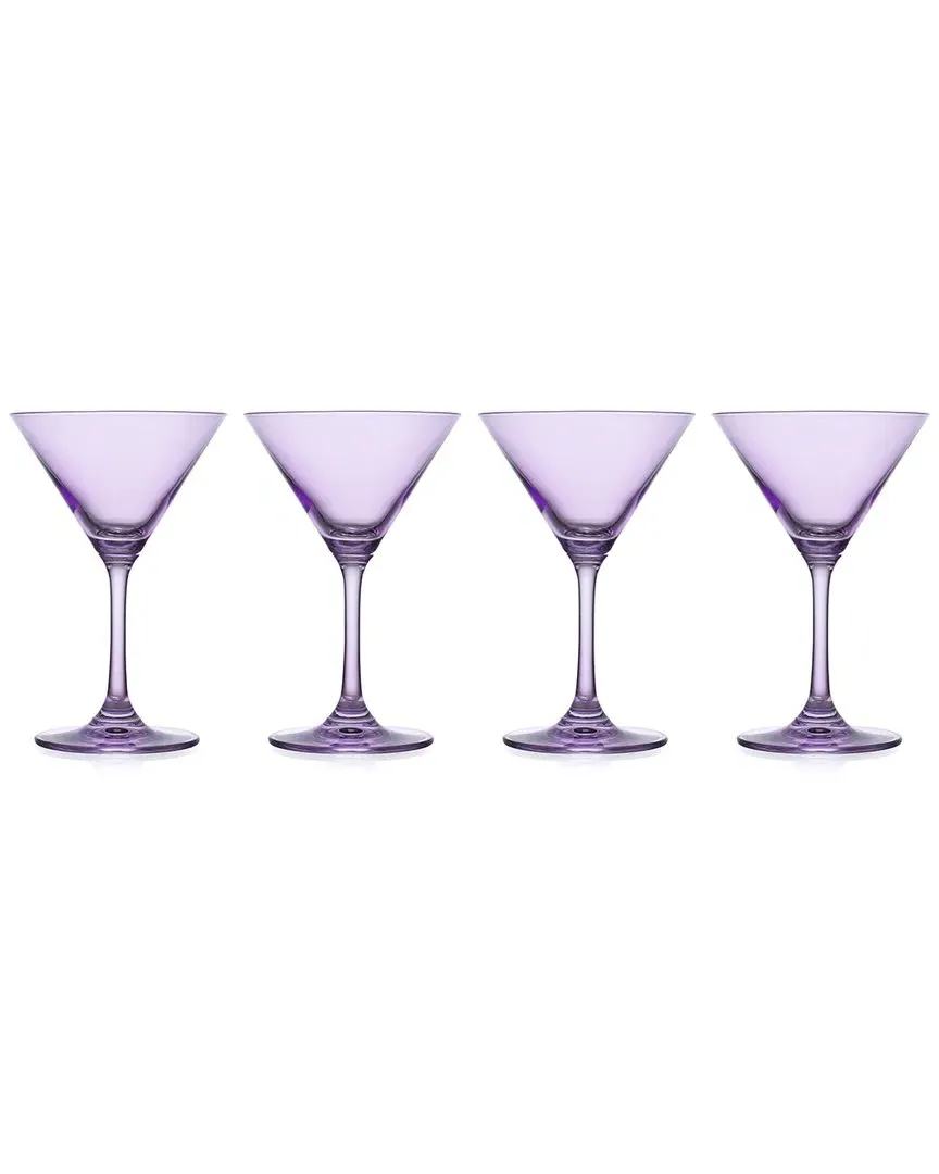 Veneto Set of 4 Martini Glasses - Amethyst, Crystal