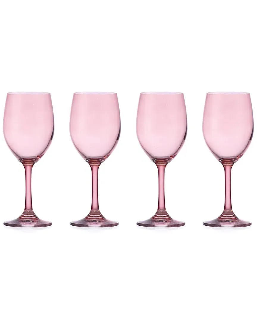 Veneto White Wine Glasses Set of 3 - Pink, Crystal image