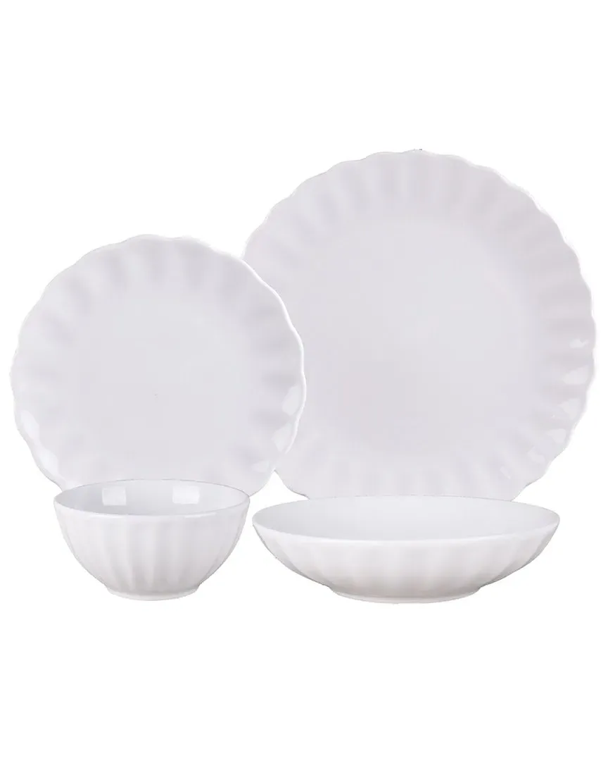 Viera 16-Piece Dinnerware Set - White, Porcelain
