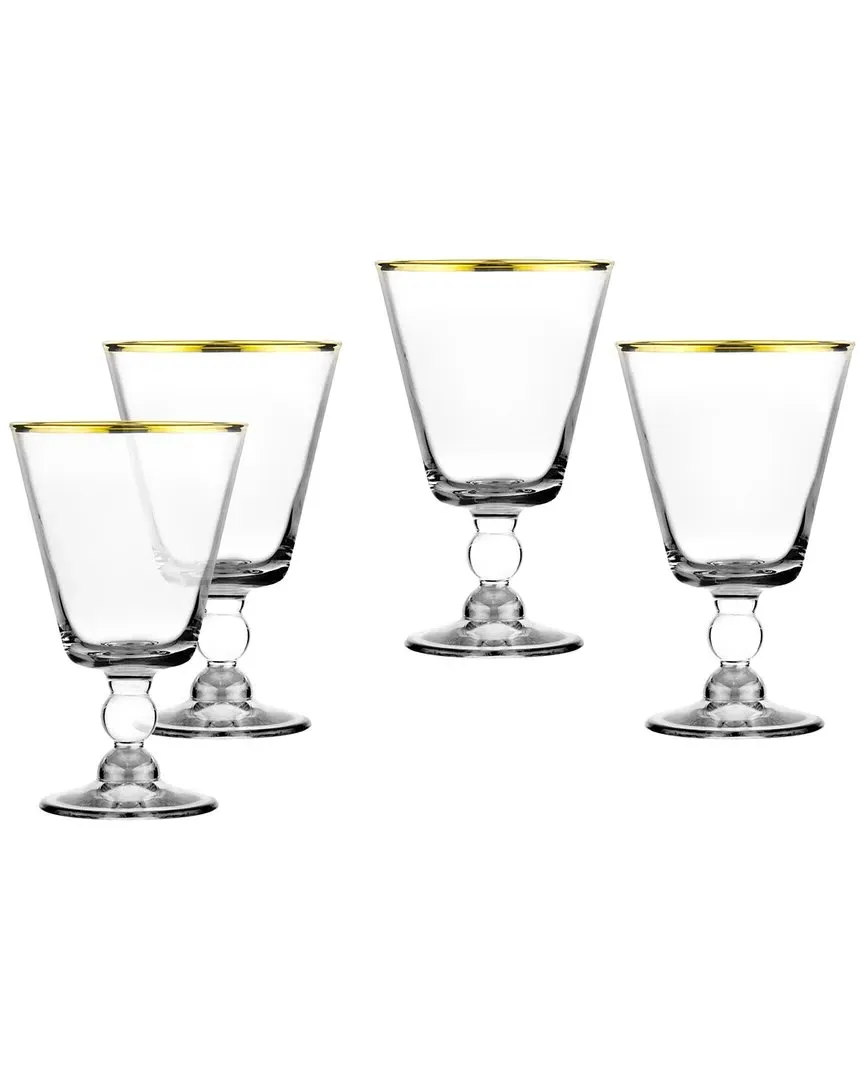 Vitolo Set of 4 Goblets - Clear, Crystal