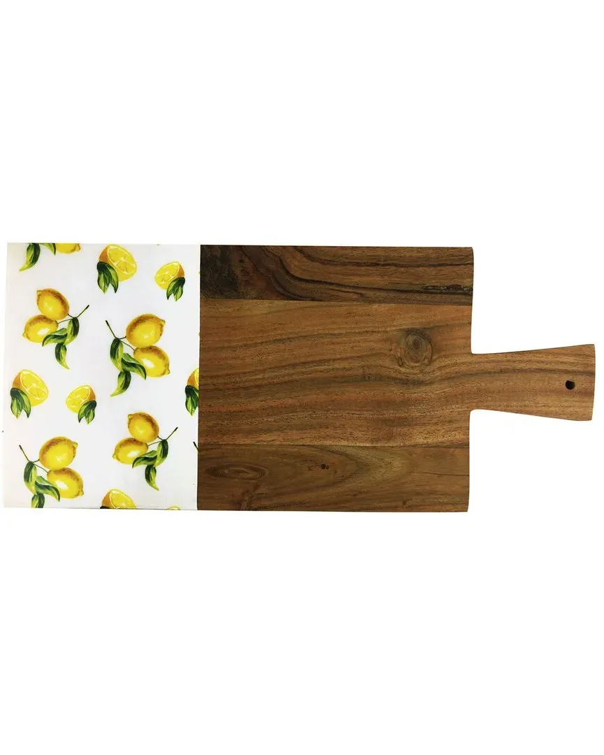 Wood Pad Broad with Lemon Decal - White, Acacia Wood image