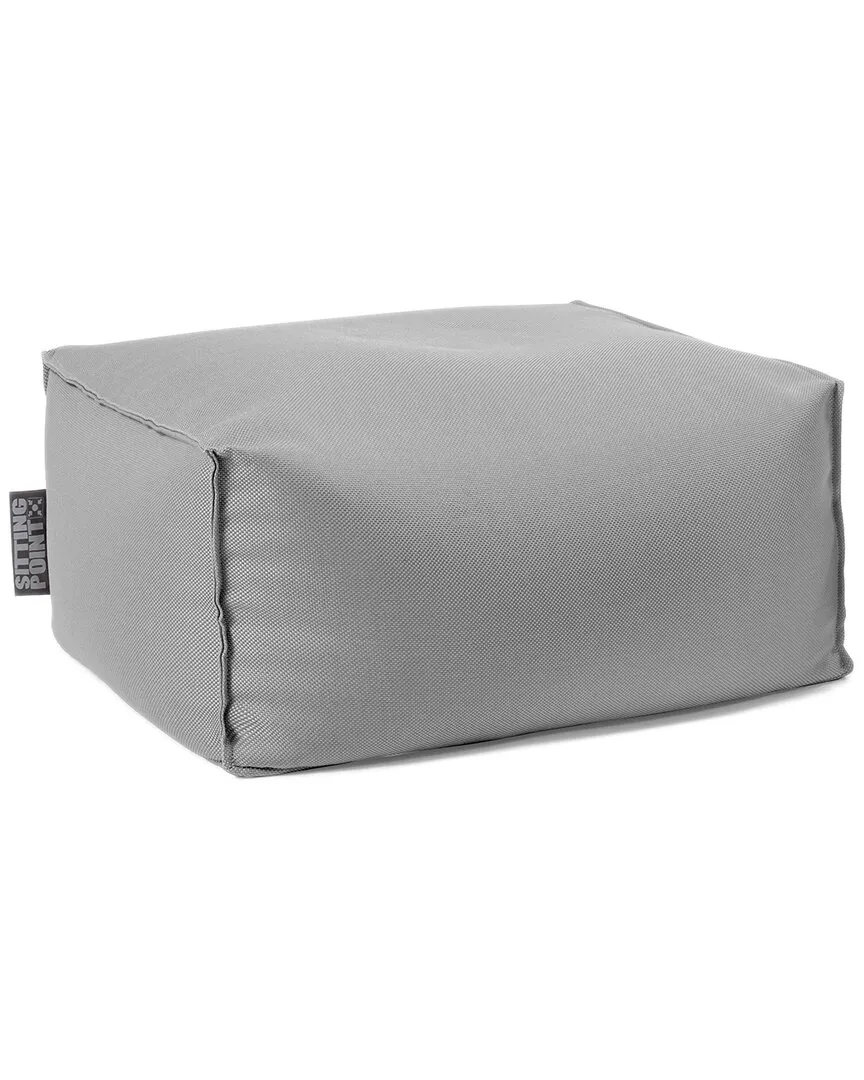 Chamonix Outdoor Ottoman Pouf - Silver, Olefin