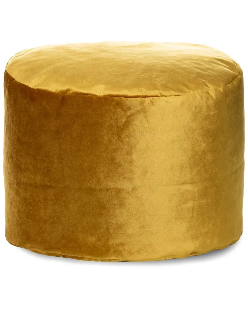 Eclipse Velvet Pouf - Mustard