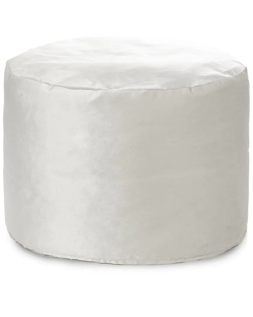 Eclipse Velvet Pouf - Silver