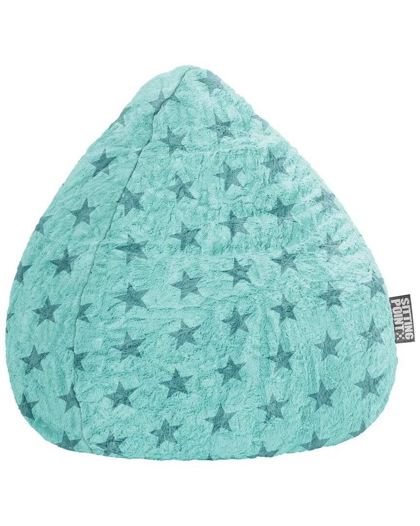 Fluffy Stars Bean Bag Chair - Turquoise, Faux Fur