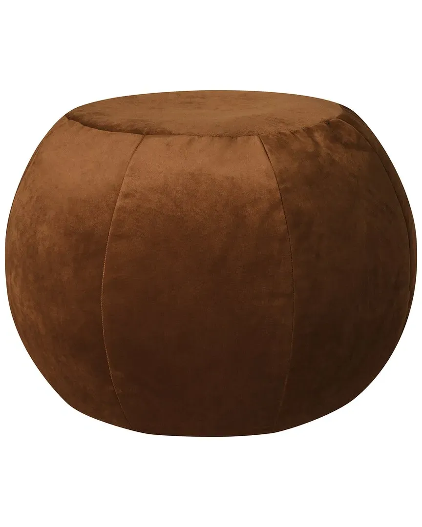 Plump Round Velvet Pouf - Copper image