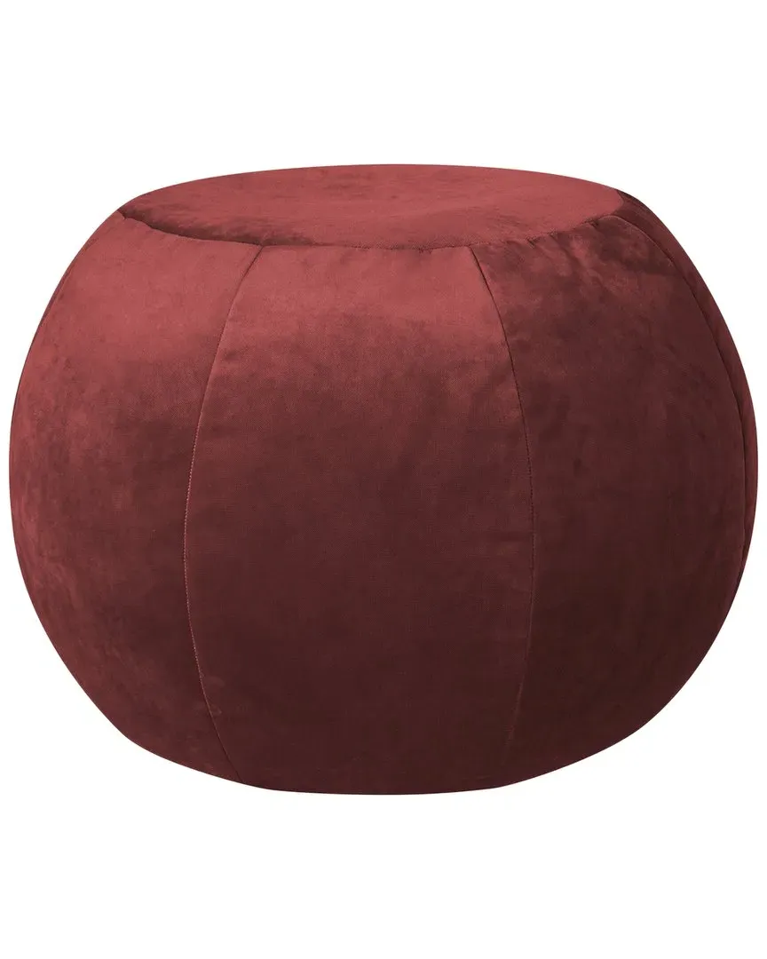 Plump Round Velvet Pouf - Masala