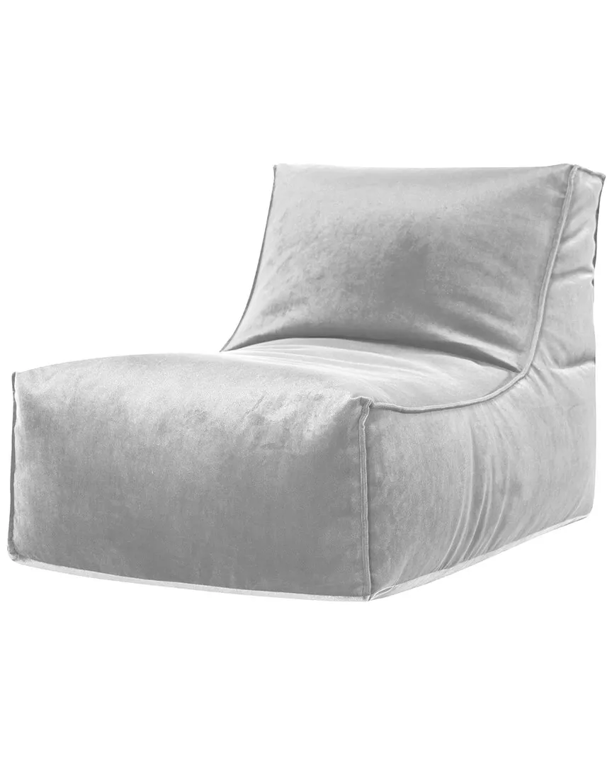 Rock Velvet Bean Bag Lounge - Silver