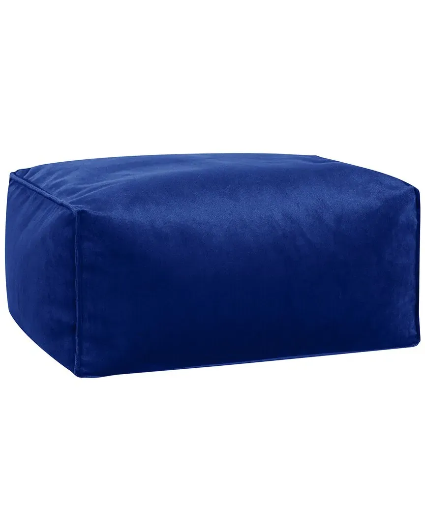 Roll Velvet Pouf - Blue