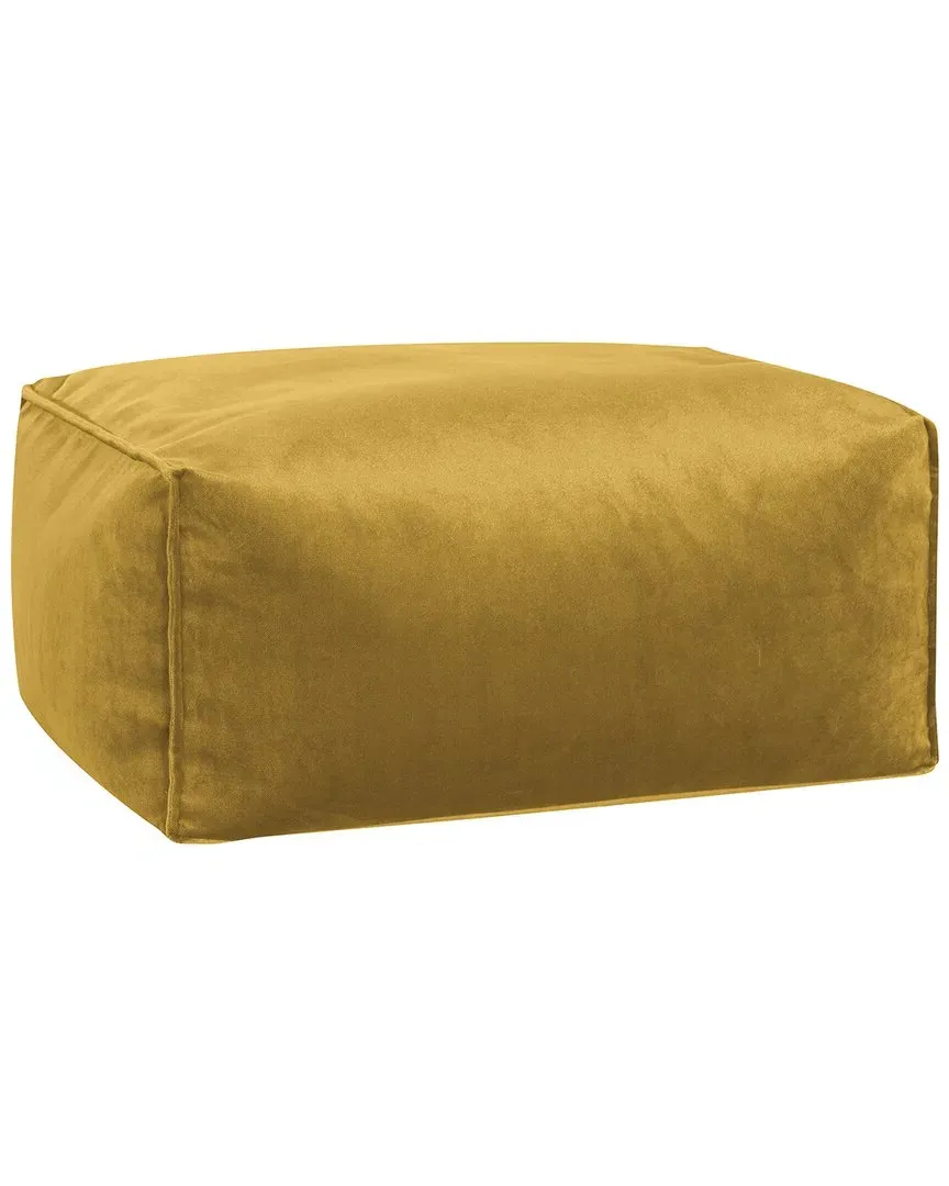 Roll Velvet Pouf - Mustard