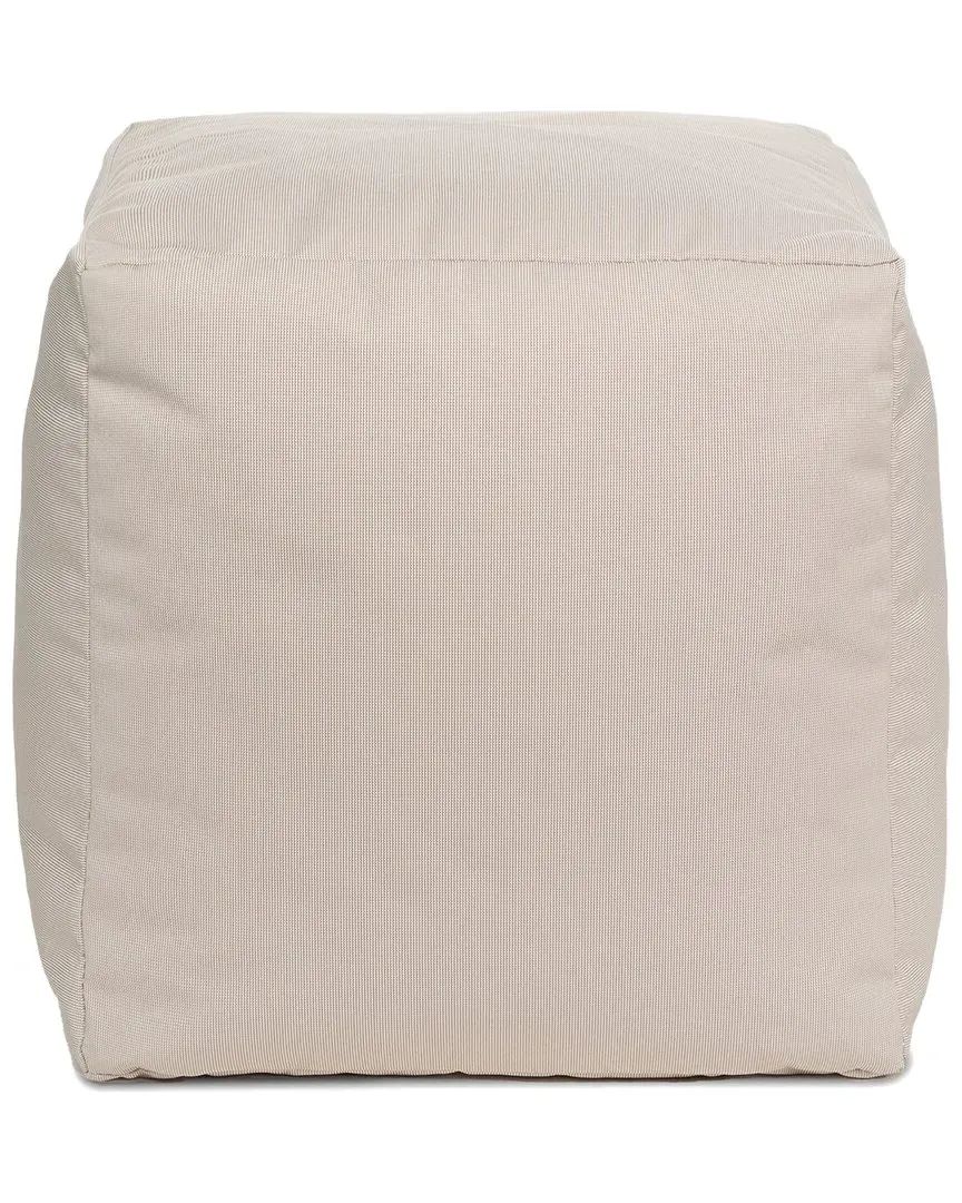 Soleil Cube Ottoman Pouf - Beige, Olefin image