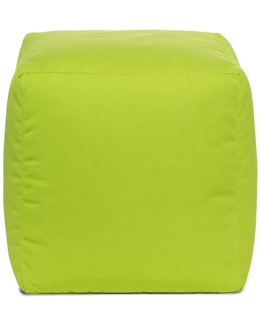 Soleil Cube Ottoman Pouf - Green, Olefin