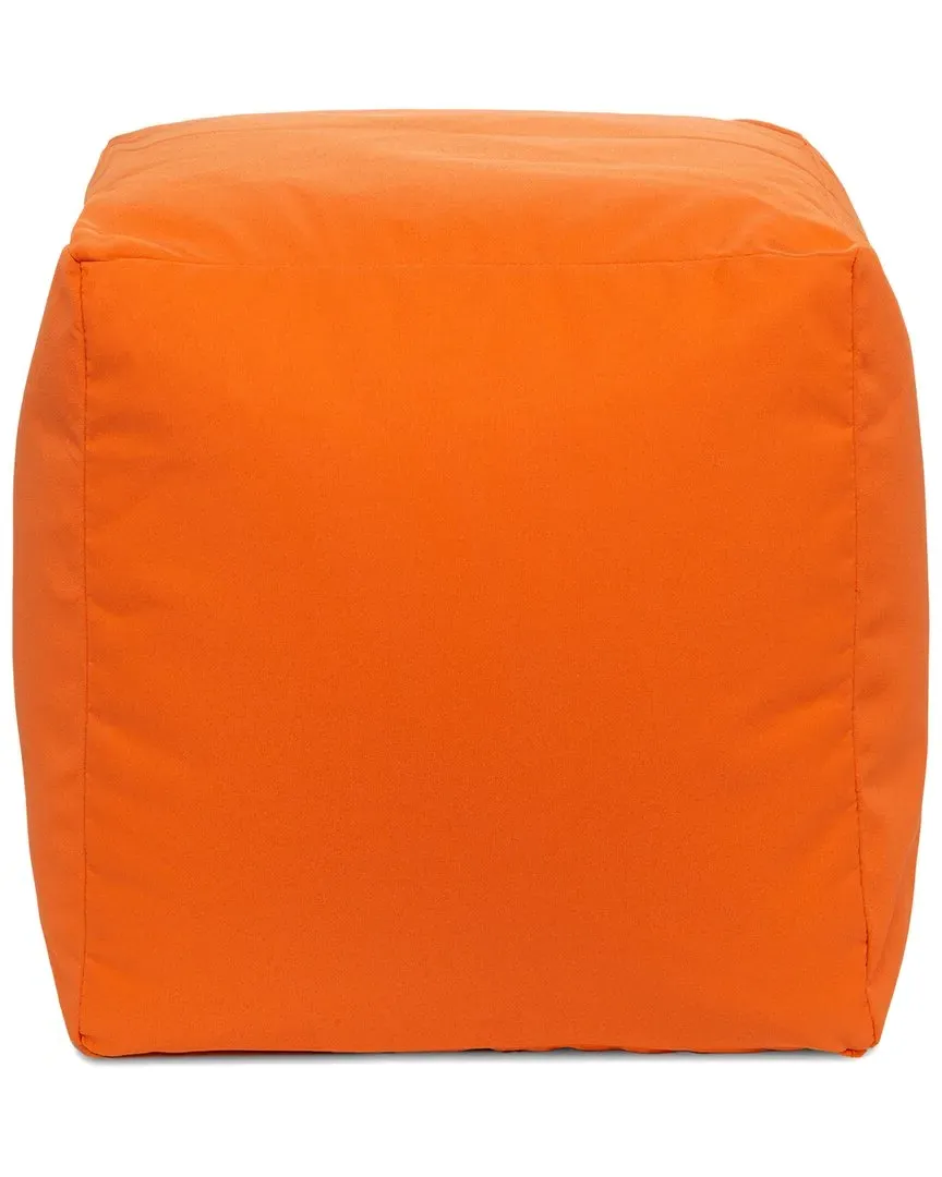 Soleil Cube Ottoman Pouf - Orange, Olefin