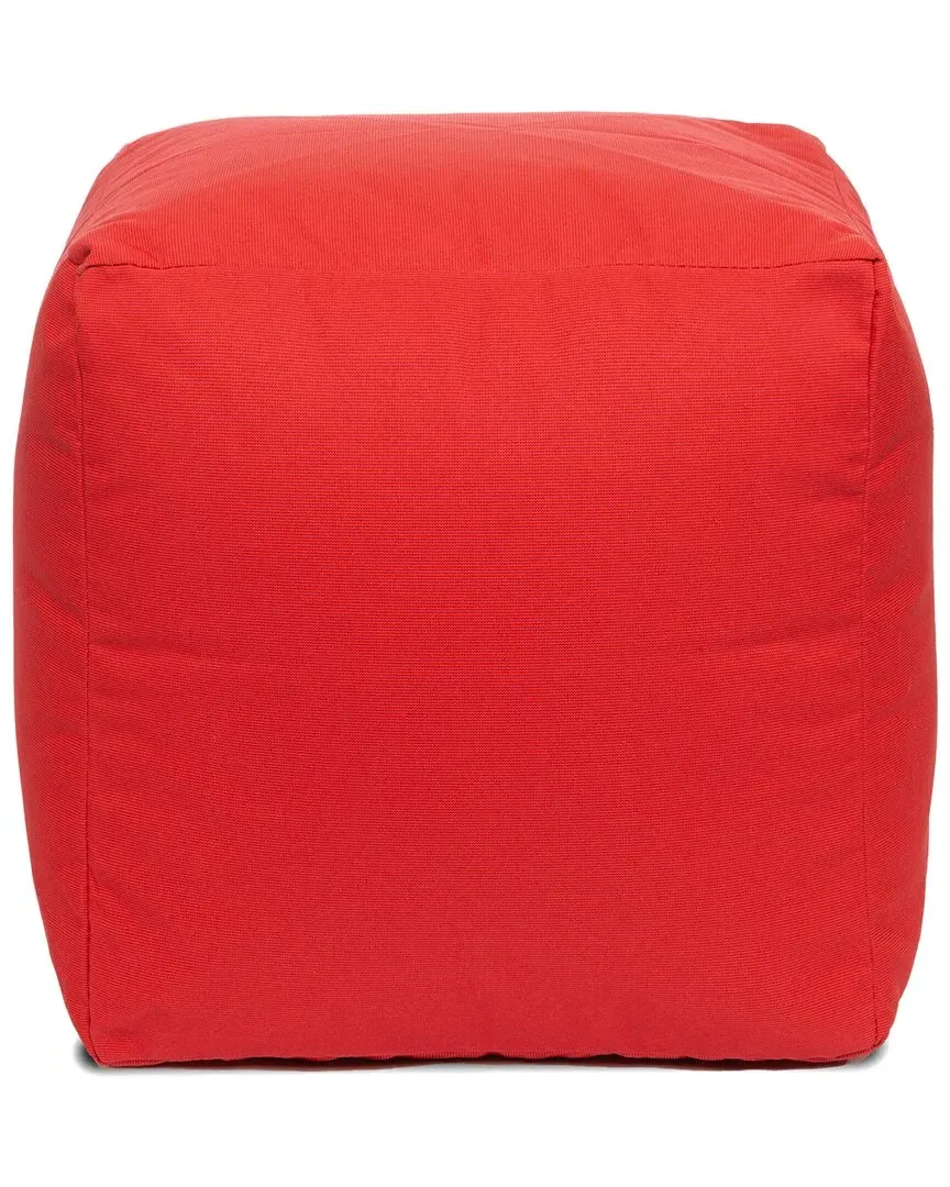 Soleil Cube Ottoman Pouf - Red, Olefin