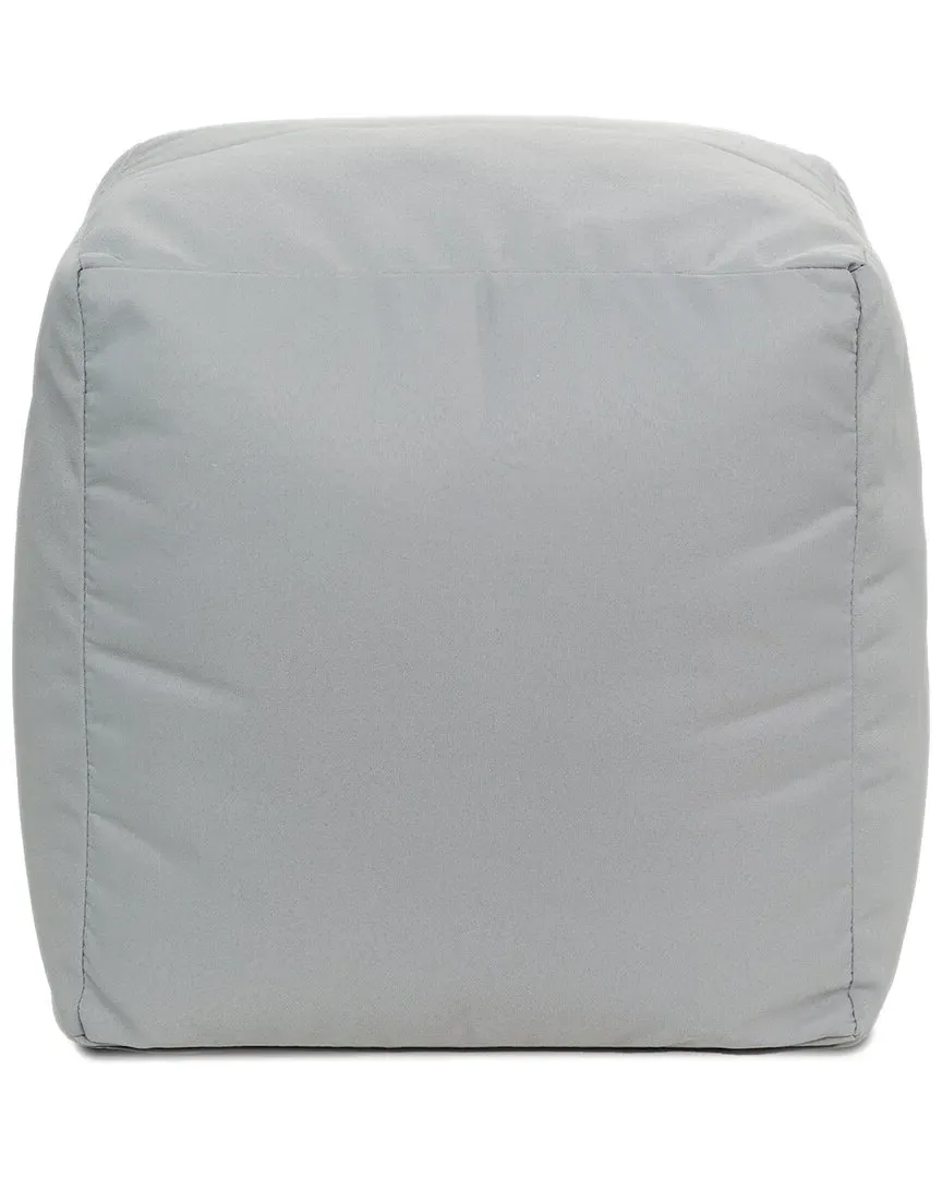 Soleil Cube Ottoman Pouf - Silver, Olefin