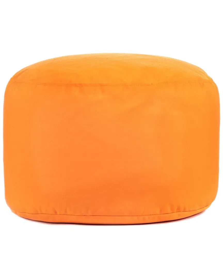 Soleil Dotcom Round Ottoman Pouf - Orange, Olefin
