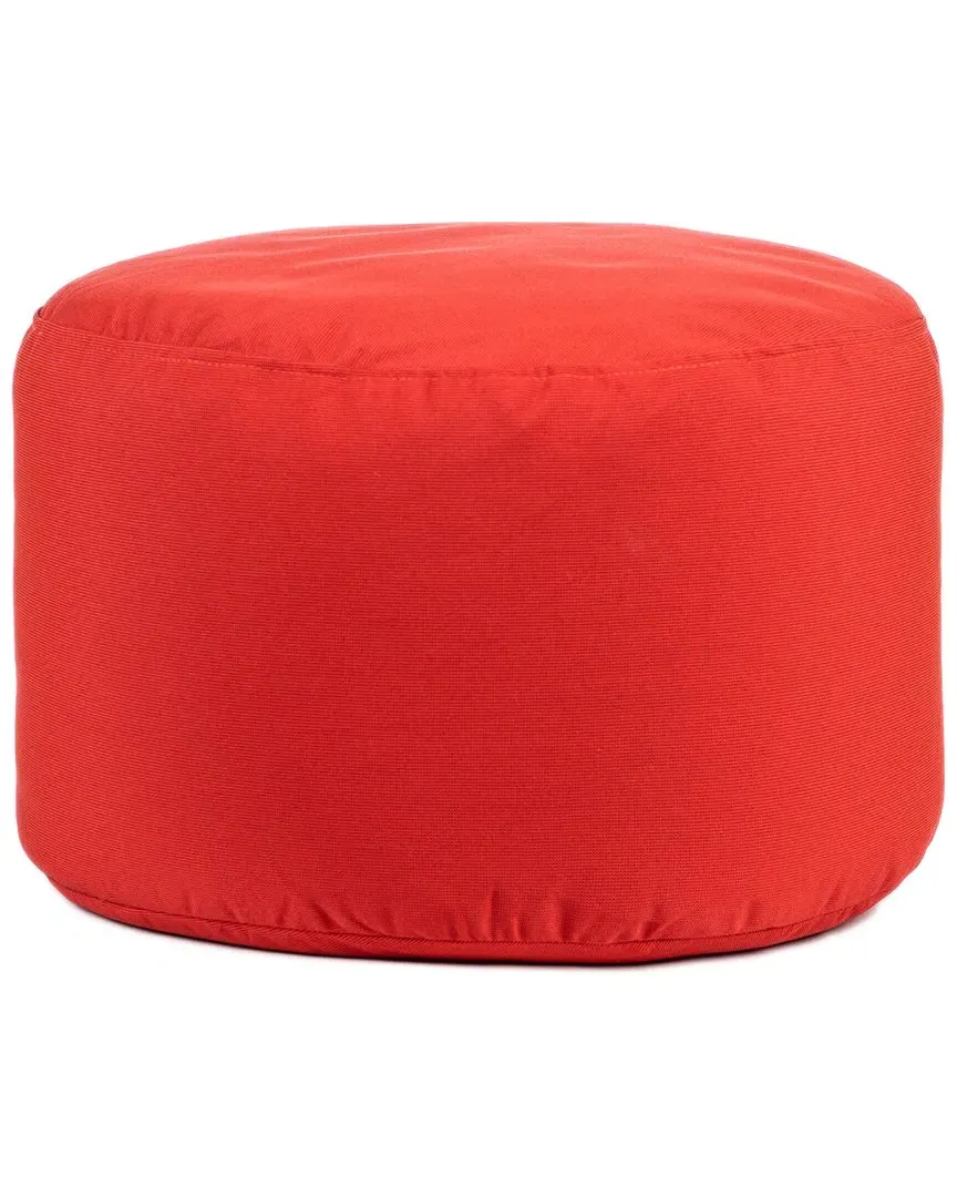 Soleil Dotcom Round Ottoman Pouf - Red, Olefin