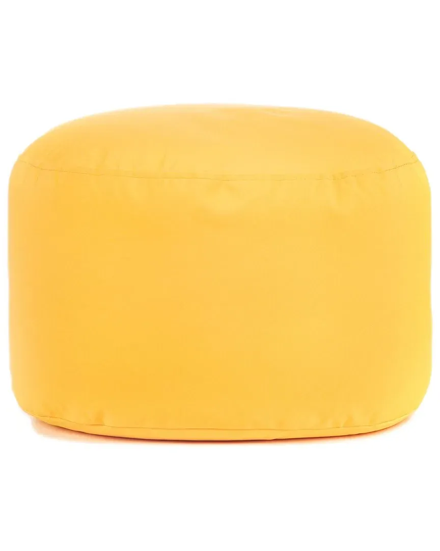 Soleil Dotcom Round Ottoman Pouf - Yellow, Olefin