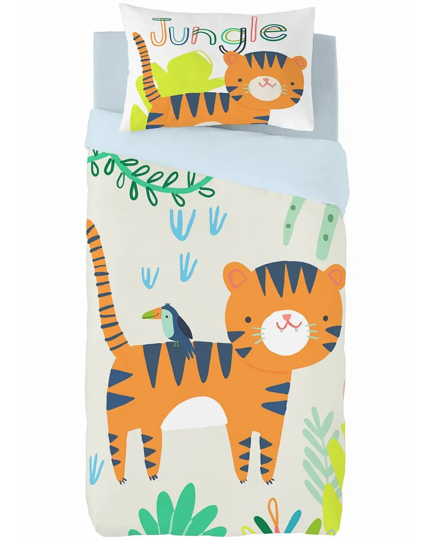 Tiger Twin Duvet Cover Set - Multicolor, Cotton