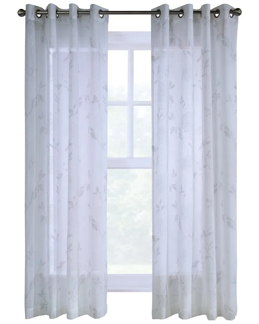 Giardino Faux Linen Grommet Curtain Panel - White