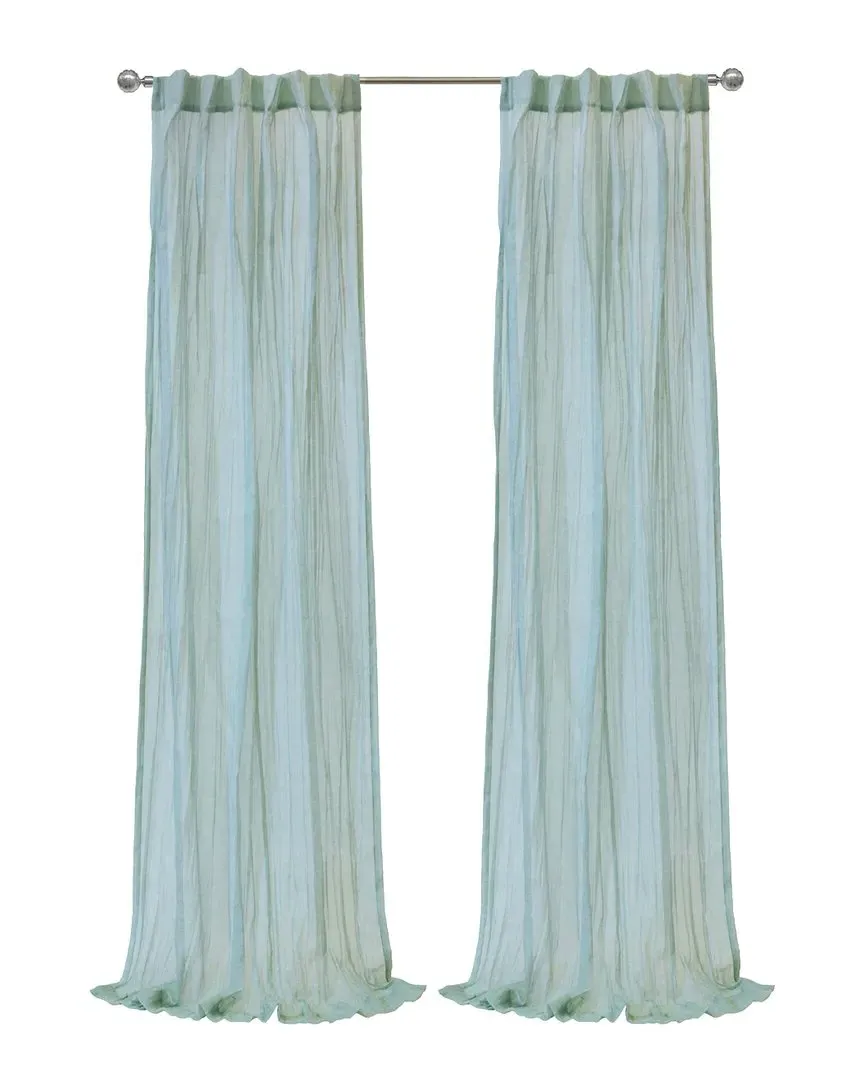 Paloma Sheer Dual Header Curtain Panel - Green, Polyester image