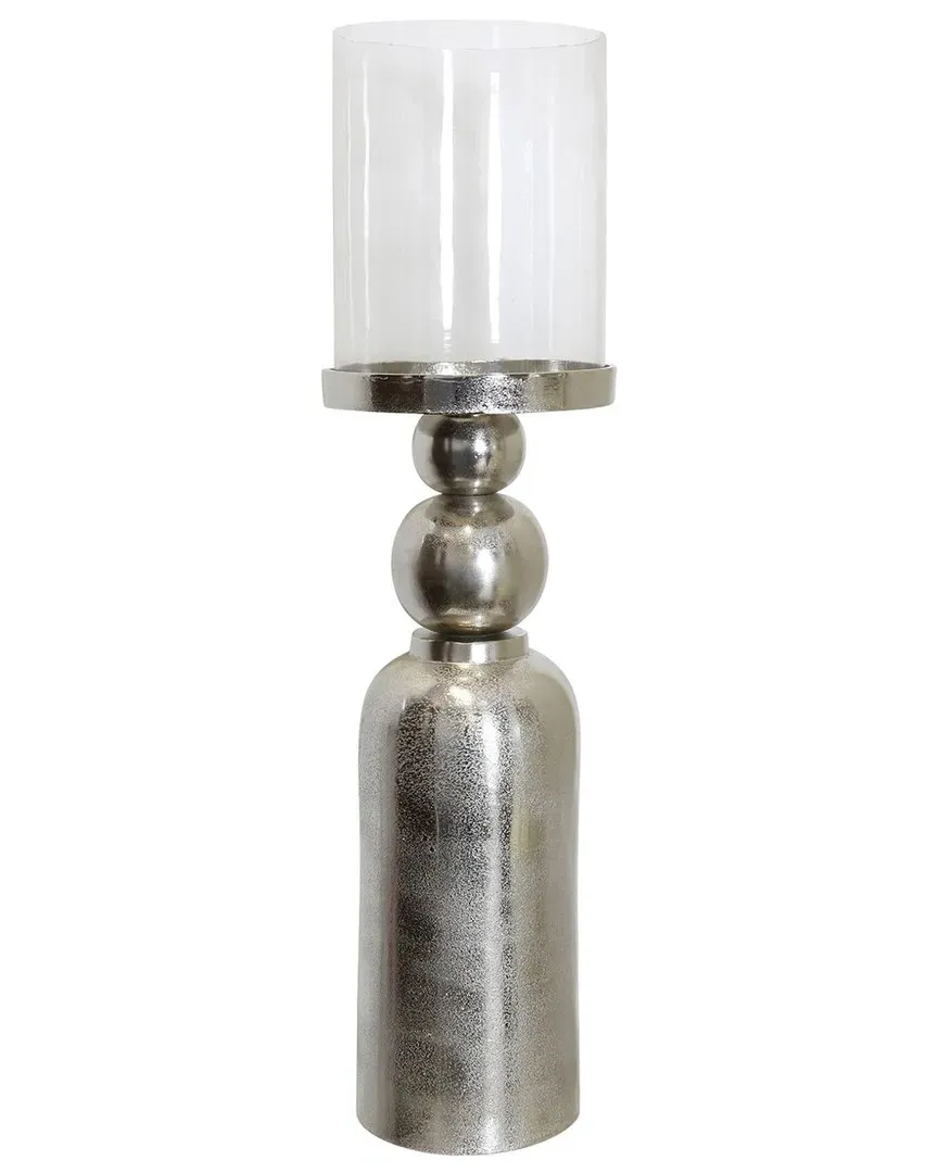 Binx Large Candle Stand - Nickel, Glass