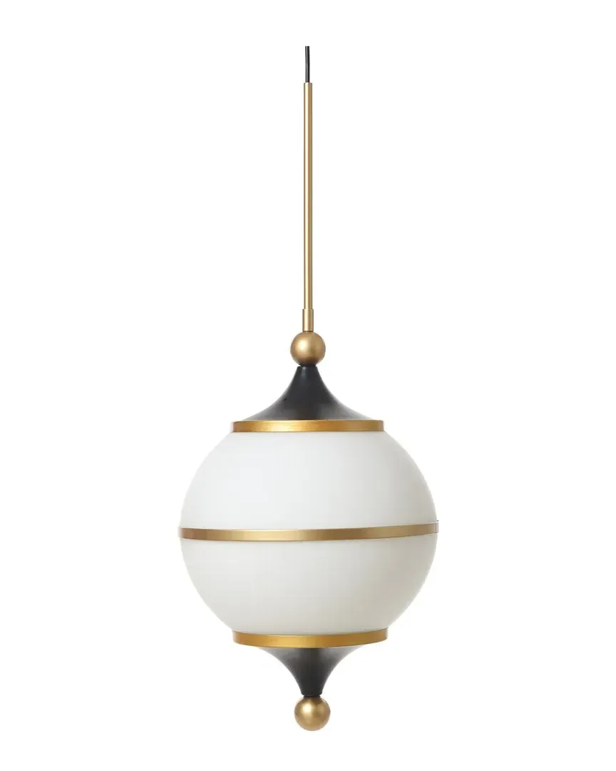 Harp & Finial Bendict Globe Pendant Light - Black, Glass image