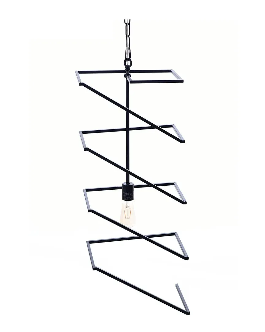 Indra Square Spiral Pendant Light - Black, Metal image