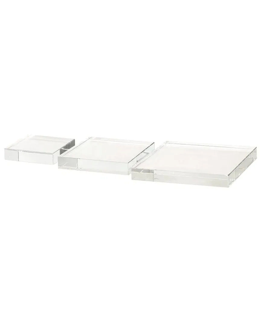 Lismore Set of 3 Crystal Trays - Clear image