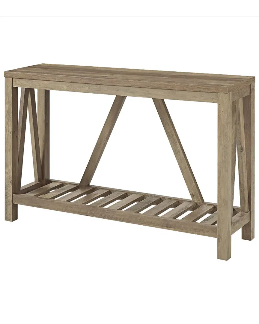 52in A-Frame Console Table with Shelf - Rustic Oak image