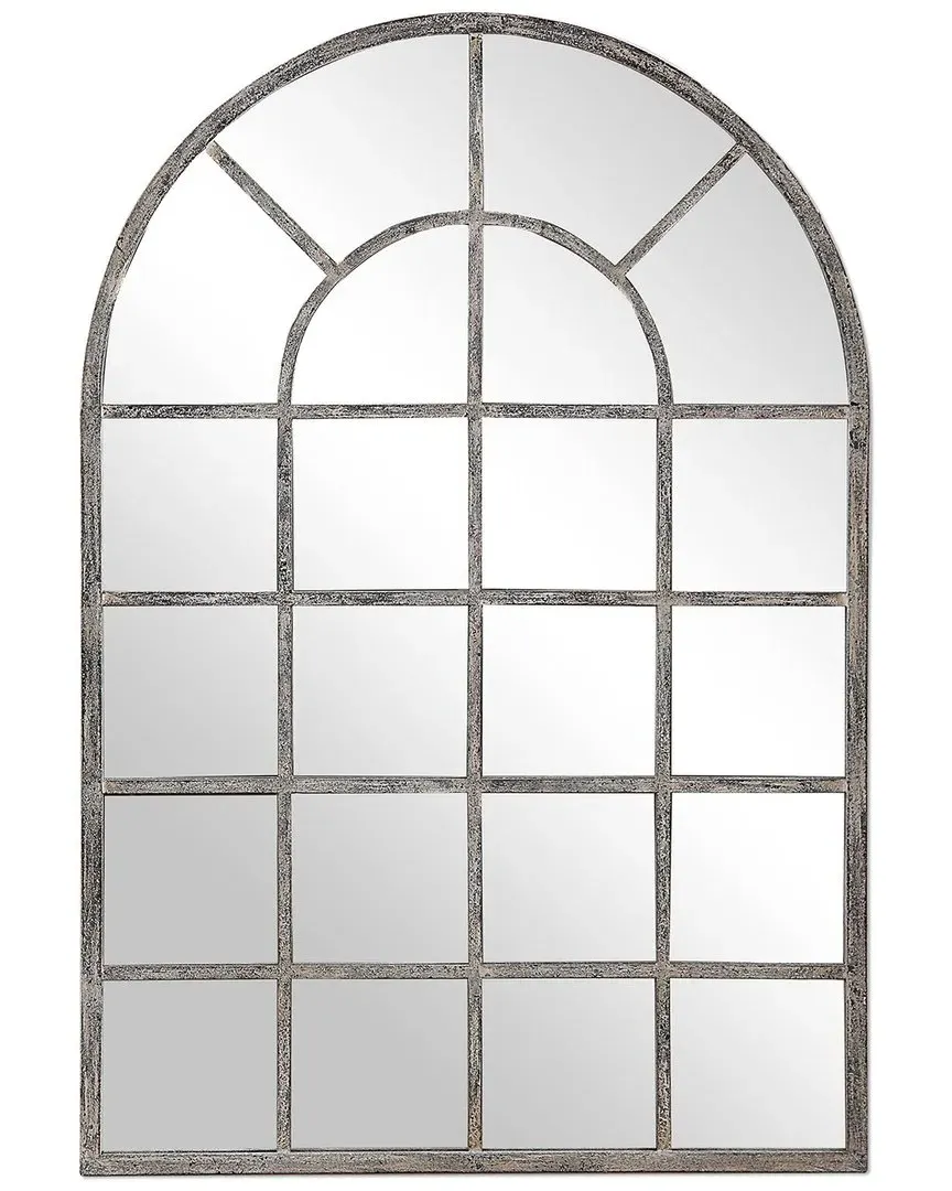 Arched Windowpane Mirror - Silver image