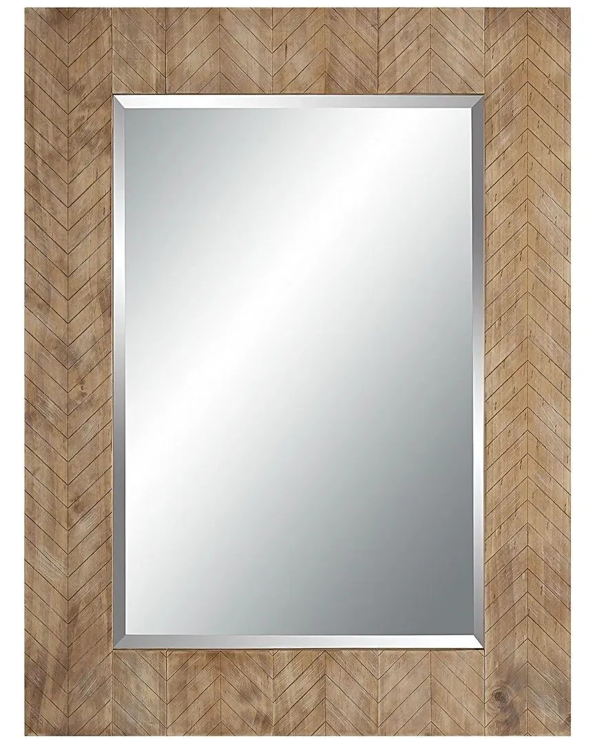 Chevron Pattern Mirror - Natural Wood image