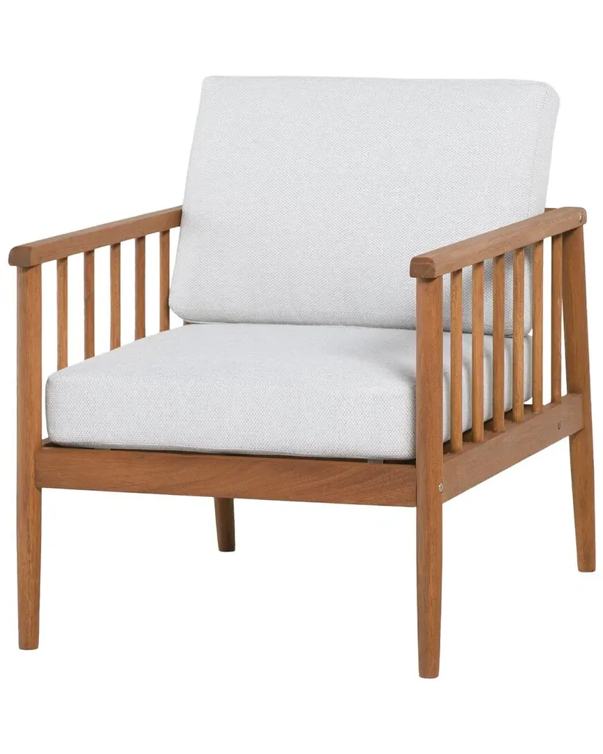 Cushioned Eucalyptus Patio Accent Chair - Brown image