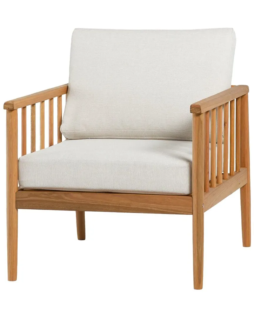 Cushioned Eucalyptus Patio Accent Chair - Natural
