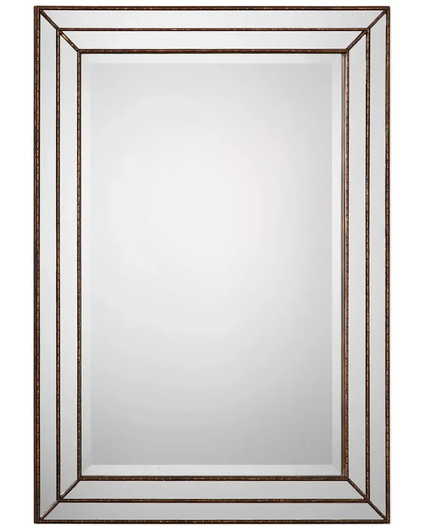Hewson Rectangular Wall Mirror with Grooved Texture - Bronze image
