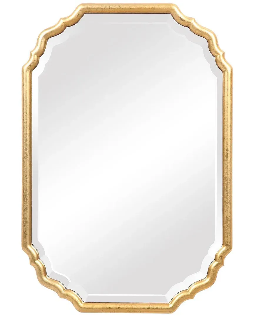 Lightly Antiqued Metallic Vanity Mirror - Gold Leaf image