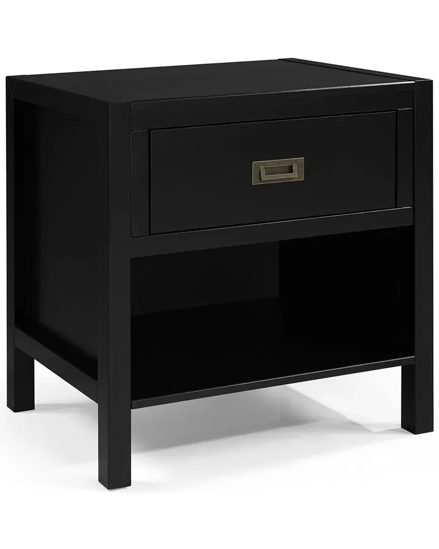Lydia 1-Drawer Nightstand - Black, Solid Wood image