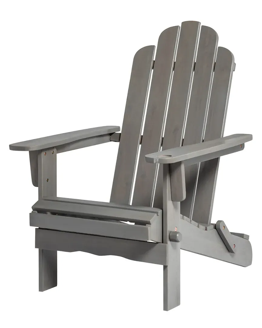 Outdoor Adirondack Chair - Gray Wash, Acacia Wood image