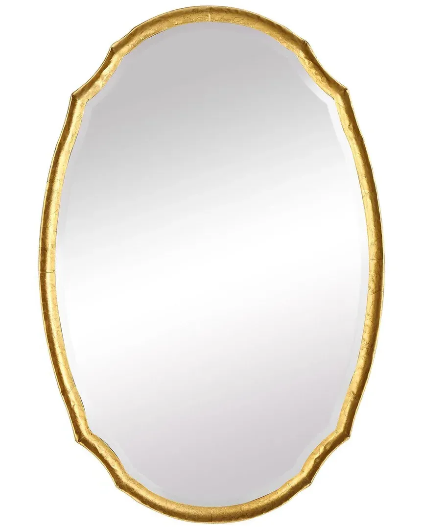 Oval Hammered Metal Mirror - Gold, Metal