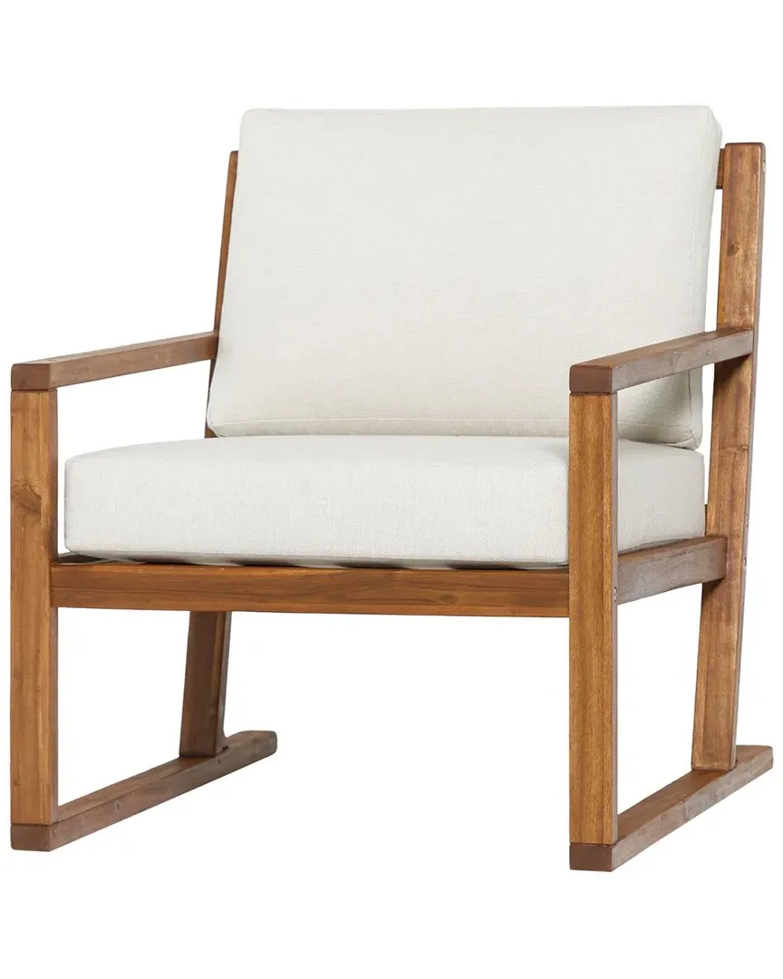 Slat-Back Patio Accent Chair - Brown, Acacia Wood