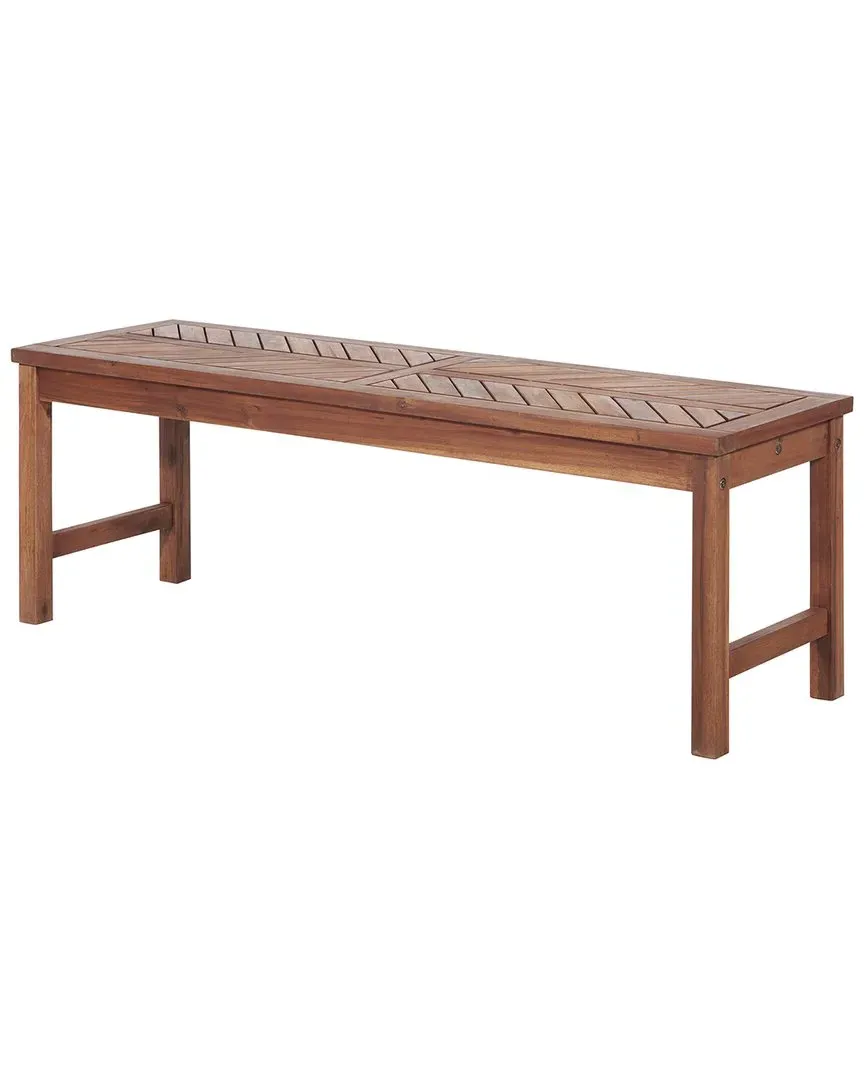 Vincent 53in Patio Dining Bench - Brown, Acacia Wood image