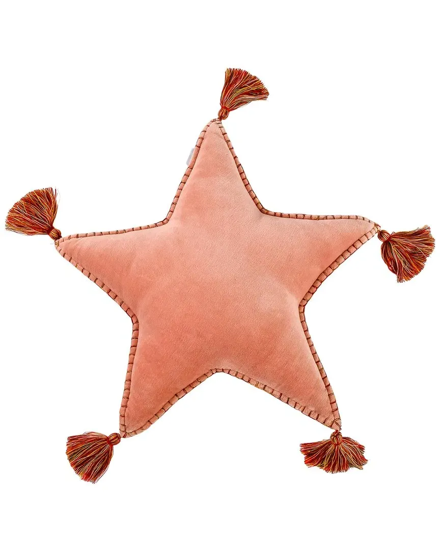 16in Star Shaped Tassel Pillow - Blush, Cotton
