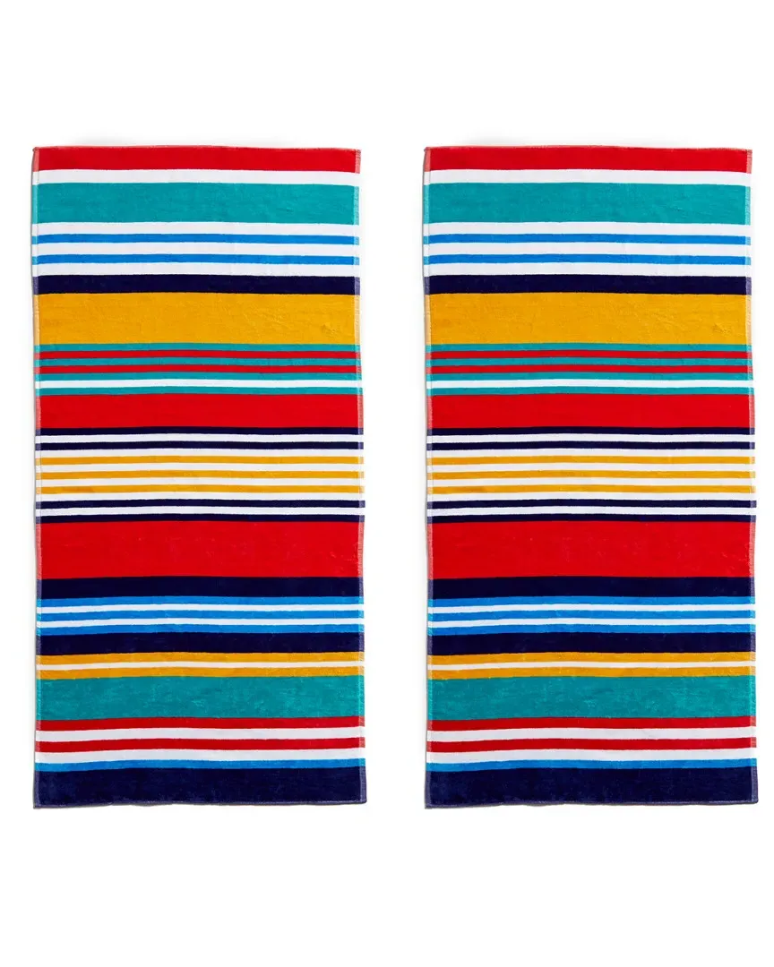 Set of Two Stripes Beach Towels - Multi image