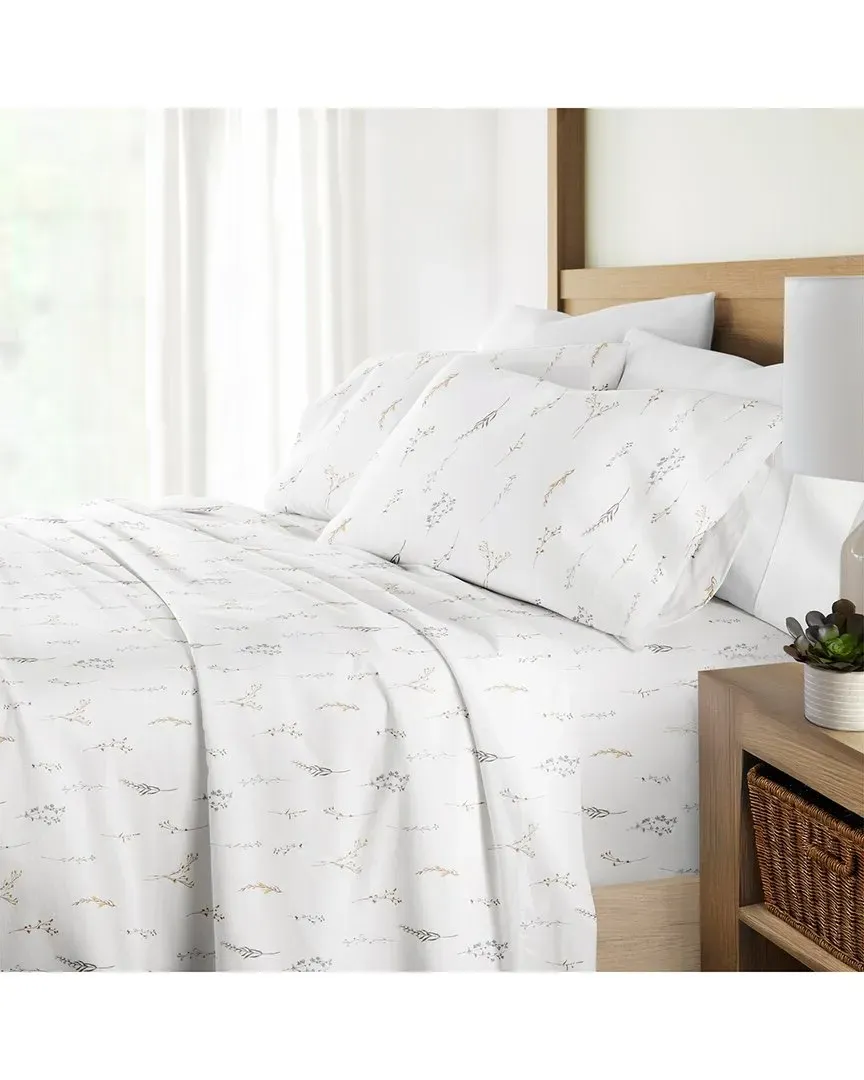 300 Thread Count 4pc Cotton Sheet Set - White