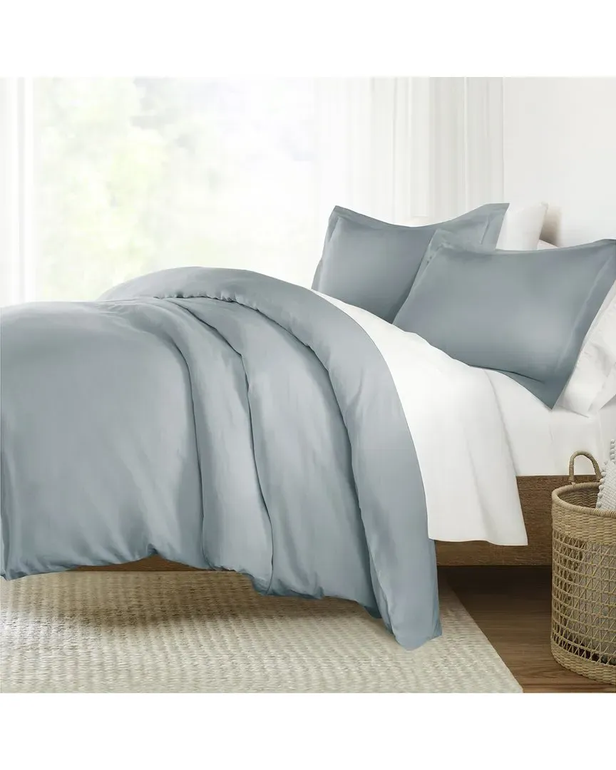 300 Thread Count Brushed Sateen Cotton Duvet Cover Set - Blue