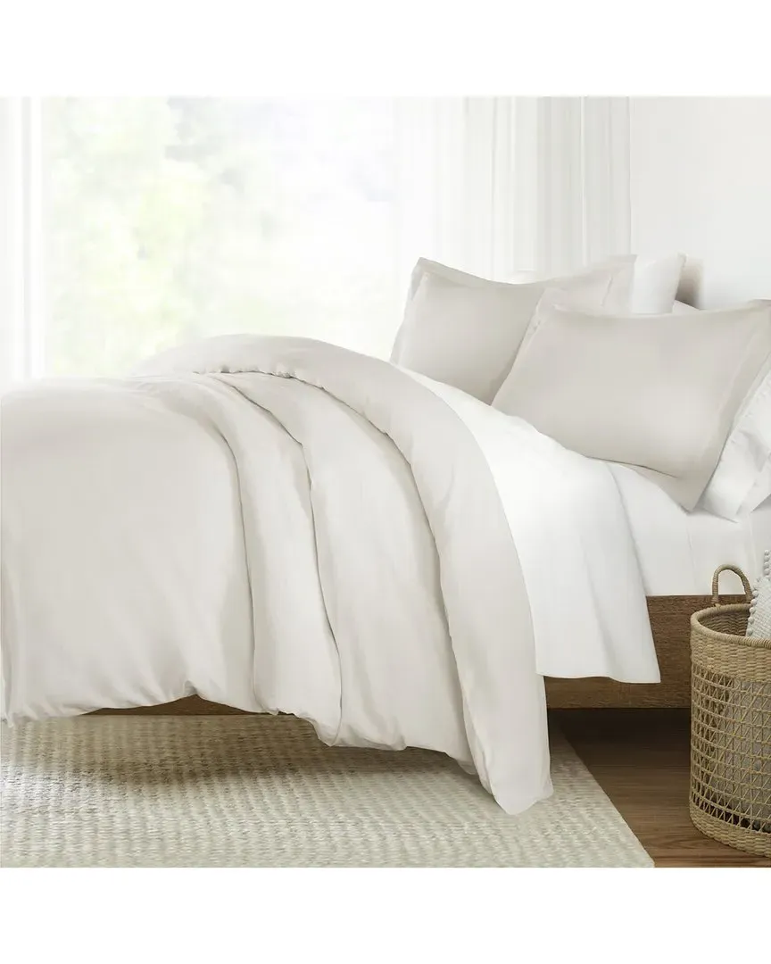 300 Thread Count Brushed Sateen Cotton Duvet Cover Set - White