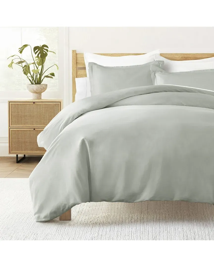 300 Thread Count Sateen Cotton Duvet Cover Set - Green