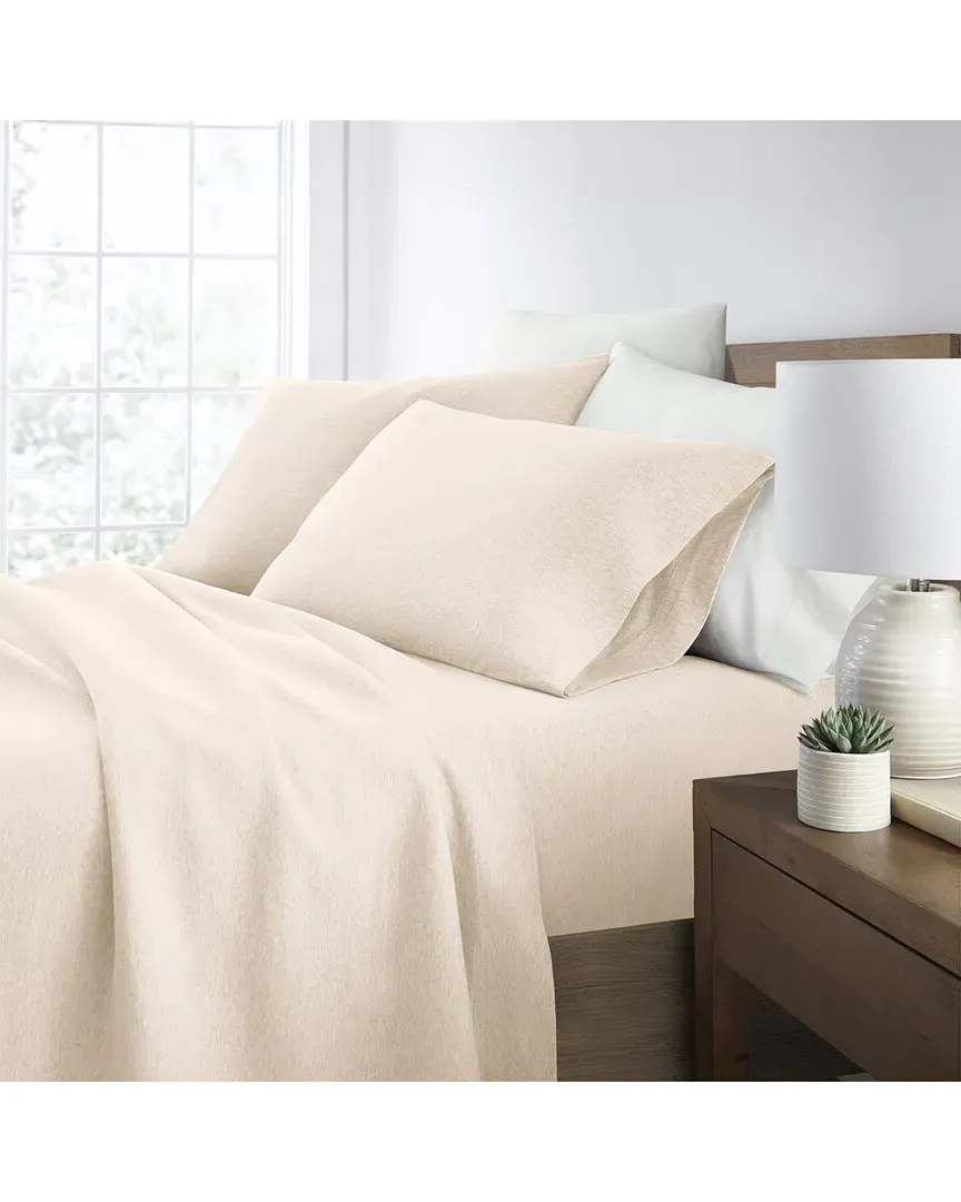 4pc Cotton Jersey Knit Sheet Set - Beige