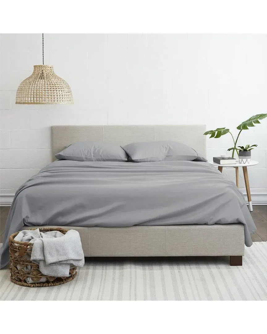 4Pc Ultra Soft Flannel Sheet Set - Grey, Cotton